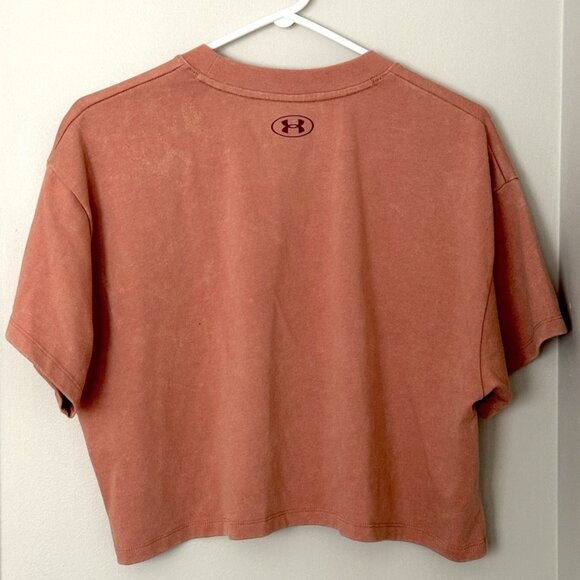 Under Armour โข Dusk to Dawn Heavyweight Crop Tee โข XS โข Canyon Pink/Cinna Red - Picture 7 of 8